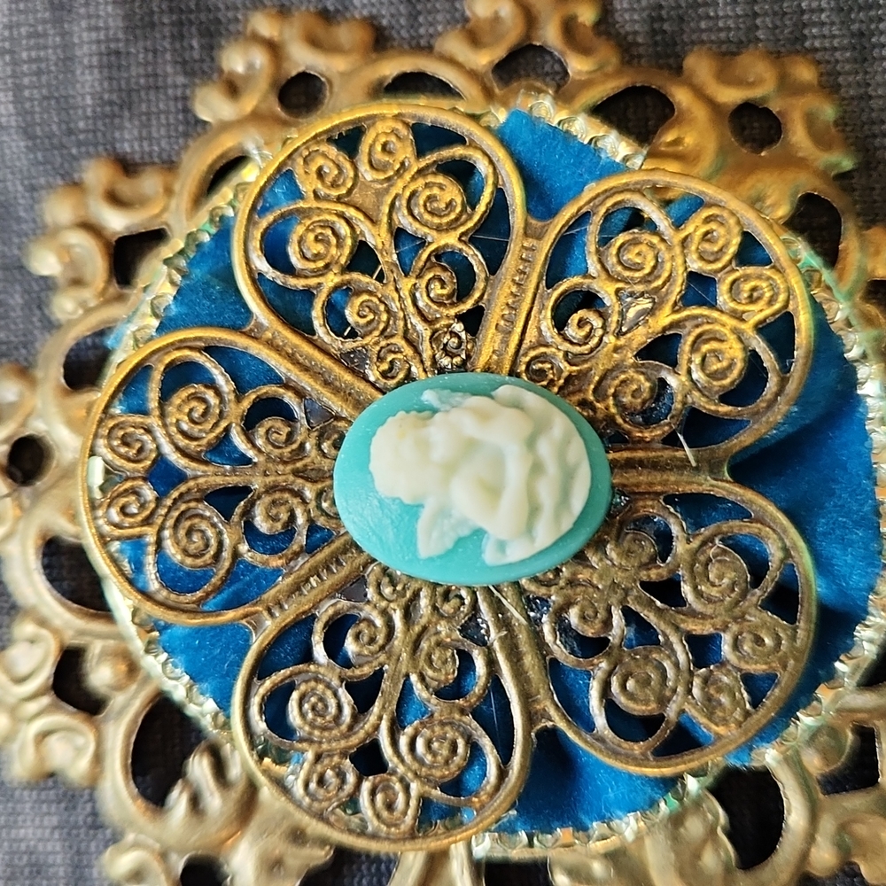HANDMADE angel cameo ornament with vintage appeal